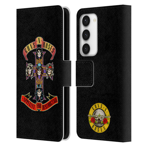 Guns N' Roses Key Art Appetite For Destruction Leather Book Wallet Case Cover For Samsung Galaxy S23 5G