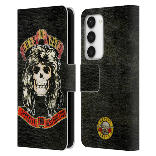 Guns N' Roses Vintage Adler Leather Book Wallet Case Cover For Samsung Galaxy S23 5G