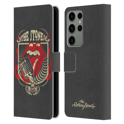 The Rolling Stones Key Art Jumbo Tongue Leather Book Wallet Case Cover For Samsung Galaxy S23 Ultra 5G