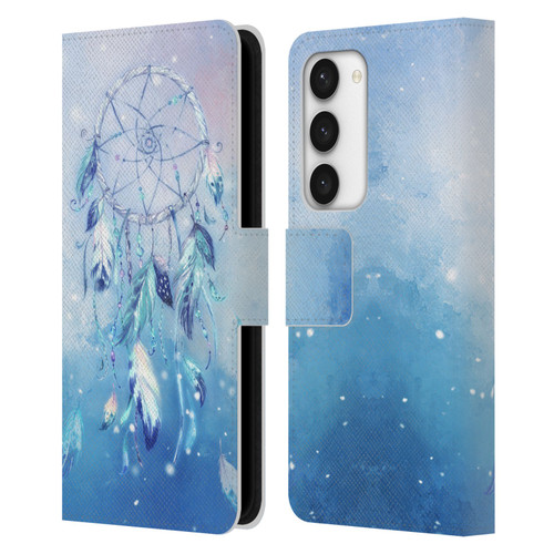 Simone Gatterwe Assorted Designs Blue Dreamcatcher Leather Book Wallet Case Cover For Samsung Galaxy S23 5G
