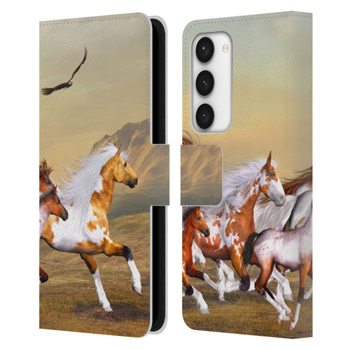 Simone Gatterwe Horses Wild Herd Leather Book Wallet Case Cover For Samsung Galaxy S23 5G