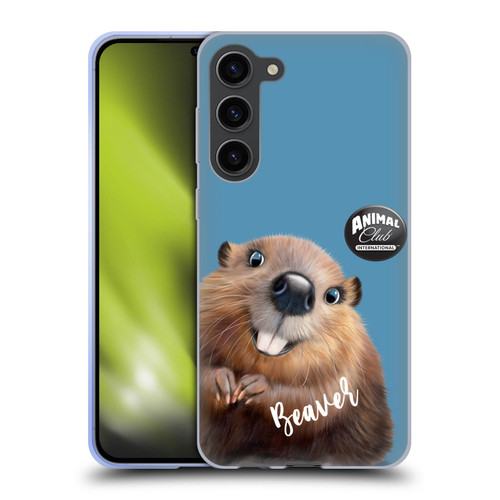 Animal Club International Faces Beaver Soft Gel Case for Samsung Galaxy S23+ 5G