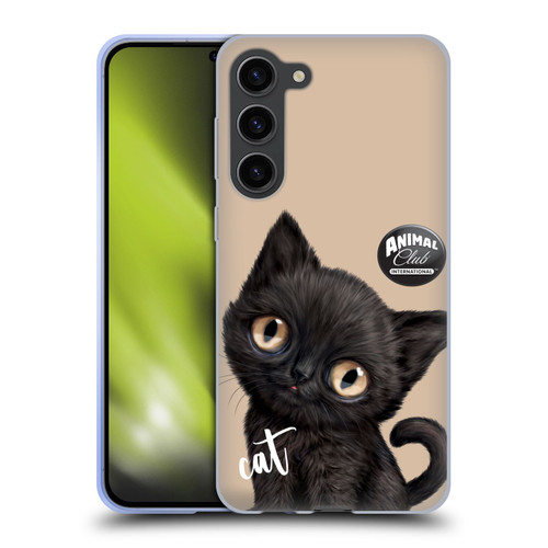 Animal Club International Faces Black Cat Soft Gel Case for Samsung Galaxy S23+ 5G