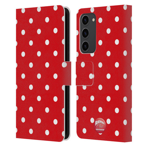 Animal Club International Patterns Polka Dots Red Leather Book Wallet Case Cover For Samsung Galaxy S23+ 5G