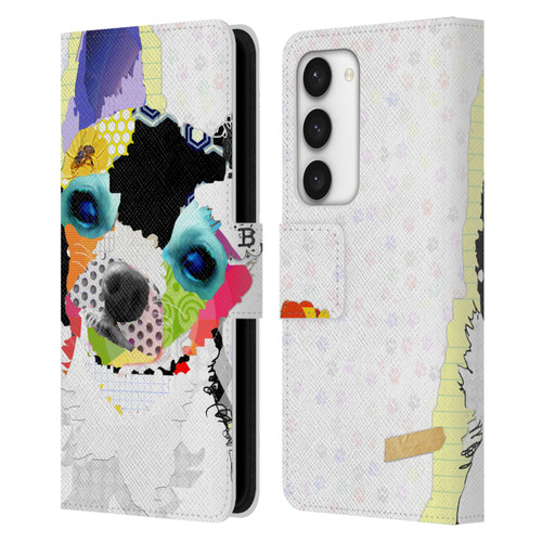 Michel Keck Dogs 2 Chihuahua Leather Book Wallet Case Cover For Samsung Galaxy S23 5G