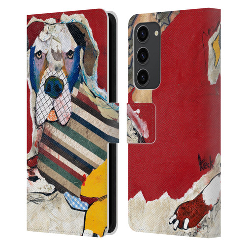 Michel Keck Dogs 2 Great Dane Leather Book Wallet Case Cover For Samsung Galaxy S23+ 5G
