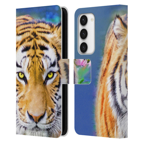 Aimee Stewart Animals Tiger Lily Leather Book Wallet Case Cover For Samsung Galaxy S23 5G