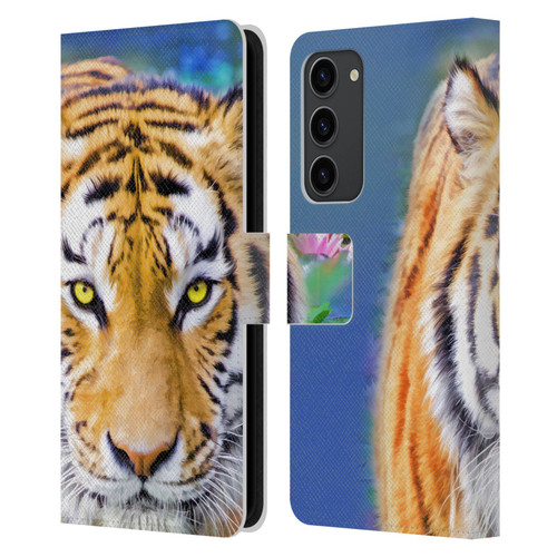 Aimee Stewart Animals Tiger Lily Leather Book Wallet Case Cover For Samsung Galaxy S23+ 5G