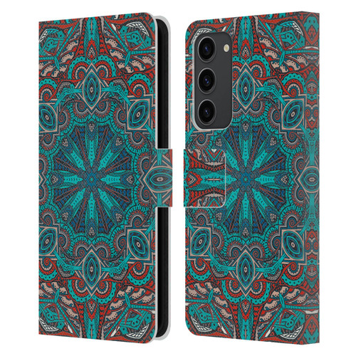 Aimee Stewart Mandala Moroccan Sea Leather Book Wallet Case Cover For Samsung Galaxy S23+ 5G