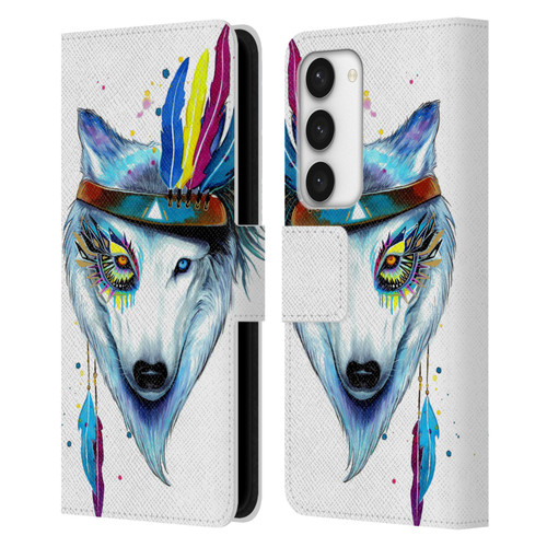 Pixie Cold Animals Warrior Leather Book Wallet Case Cover For Samsung Galaxy S23 5G