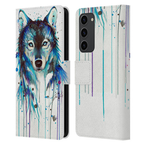 Pixie Cold Animals Ice Wolf Leather Book Wallet Case Cover For Samsung Galaxy S23+ 5G