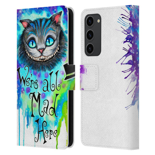 Pixie Cold Cats We Are All Mad Here Leather Book Wallet Case Cover For Samsung Galaxy S23+ 5G