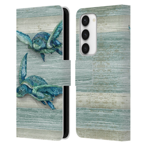 Paul Brent Sea Creatures Turtle Leather Book Wallet Case Cover For Samsung Galaxy S23 5G