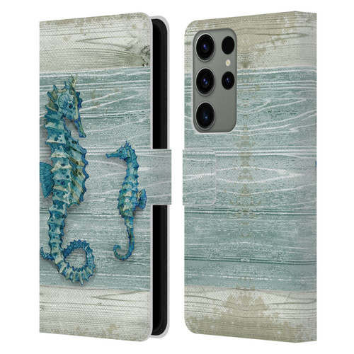 Paul Brent Sea Creatures Seahorse Leather Book Wallet Case Cover For Samsung Galaxy S23 Ultra 5G