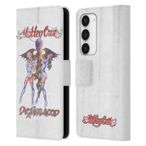 Motley Crue Key Art Dr. Feelgood Vintage Leather Book Wallet Case Cover For Samsung Galaxy S23 5G