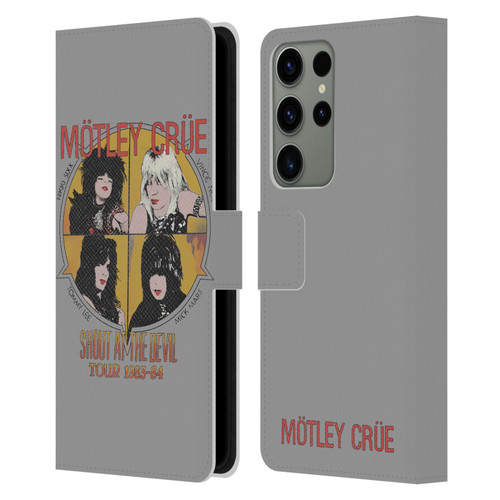 Motley Crue Tours SATD Vintage Leather Book Wallet Case Cover For Samsung Galaxy S23 Ultra 5G