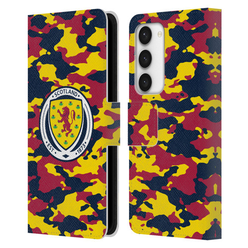Scotland National Football Team Logo 2 Camouflage Leather Book Wallet Case Cover For Samsung Galaxy S23 5G