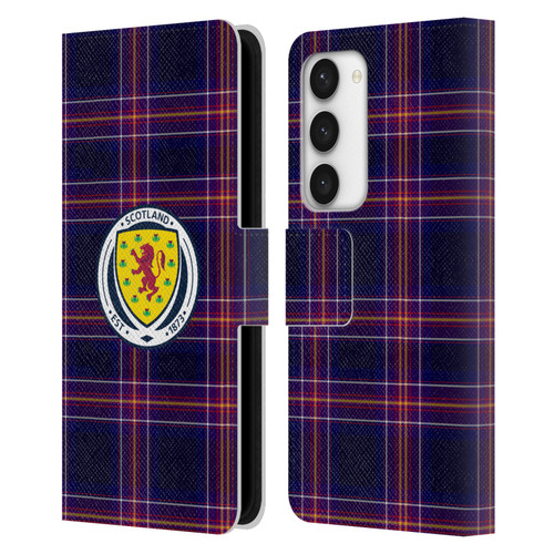 Scotland National Football Team Logo 2 Tartan Leather Book Wallet Case Cover For Samsung Galaxy S23 5G