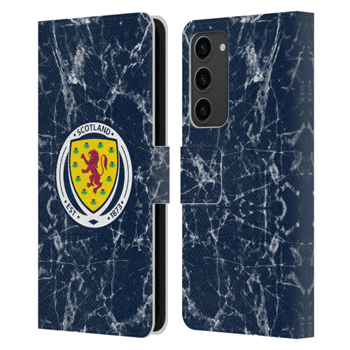 Scotland National Football Team Logo 2 Marble Leather Book Wallet Case Cover For Samsung Galaxy S23+ 5G