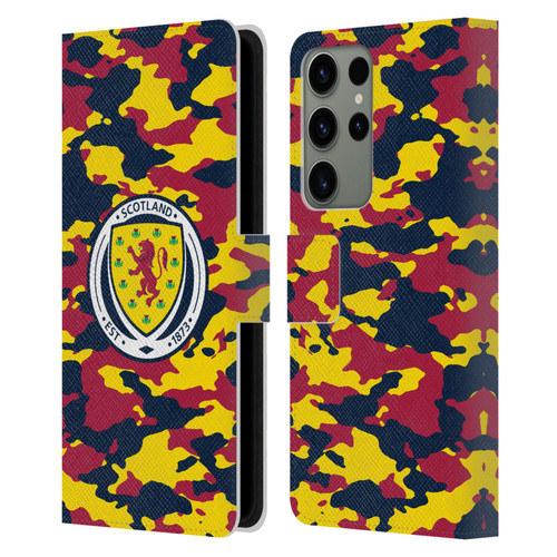 Scotland National Football Team Logo 2 Camouflage Leather Book Wallet Case Cover For Samsung Galaxy S23 Ultra 5G