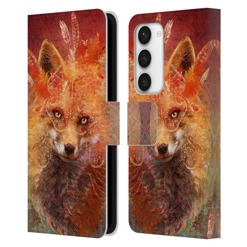 Jena DellaGrottaglia Animals Fox Leather Book Wallet Case Cover For Samsung Galaxy S23 5G