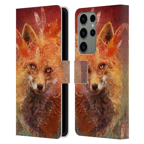 Jena DellaGrottaglia Animals Fox Leather Book Wallet Case Cover For Samsung Galaxy S23 Ultra 5G