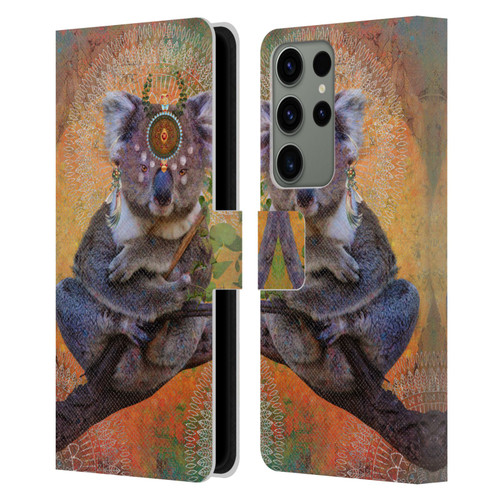 Jena DellaGrottaglia Animals Koala Leather Book Wallet Case Cover For Samsung Galaxy S23 Ultra 5G