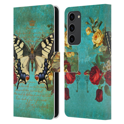 Jena DellaGrottaglia Insects Butterfly Garden Leather Book Wallet Case Cover For Samsung Galaxy S23+ 5G