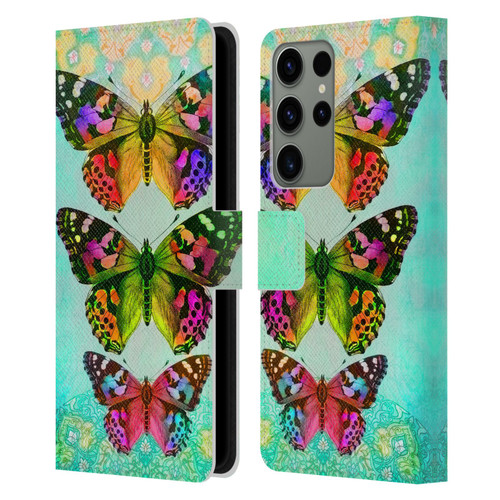 Jena DellaGrottaglia Insects Butterflies 2 Leather Book Wallet Case Cover For Samsung Galaxy S23 Ultra 5G