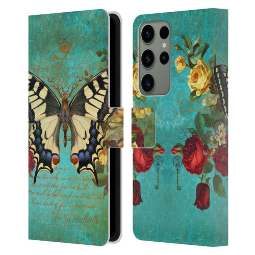 Jena DellaGrottaglia Insects Butterfly Garden Leather Book Wallet Case Cover For Samsung Galaxy S23 Ultra 5G