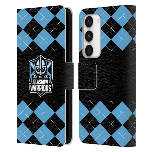 Glasgow Warriors Logo 2 Argyle Leather Book Wallet Case Cover For Samsung Galaxy S23 5G