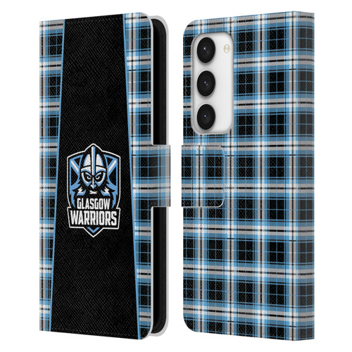 Glasgow Warriors Logo 2 Tartan Leather Book Wallet Case Cover For Samsung Galaxy S23 5G