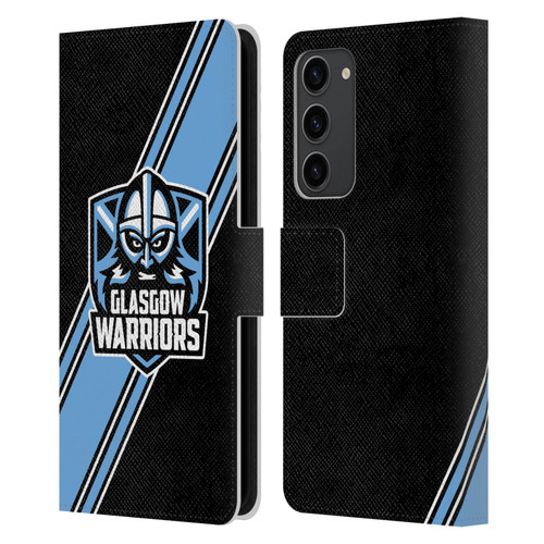 Glasgow Warriors Logo 2 Diagonal Stripes Leather Book Wallet Case Cover For Samsung Galaxy S23+ 5G