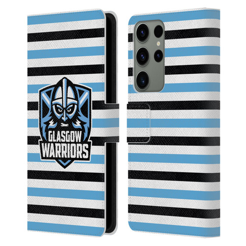 Glasgow Warriors Logo 2 Stripes 2 Leather Book Wallet Case Cover For Samsung Galaxy S23 Ultra 5G