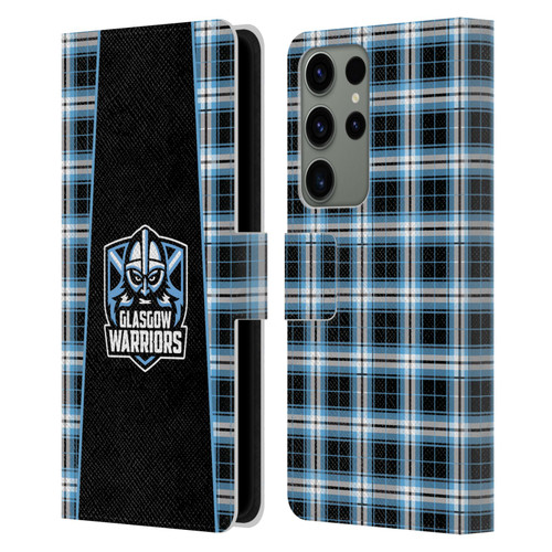 Glasgow Warriors Logo 2 Tartan Leather Book Wallet Case Cover For Samsung Galaxy S23 Ultra 5G