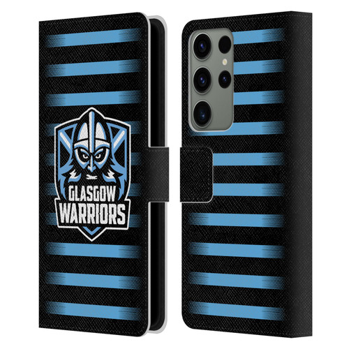 Glasgow Warriors Logo 2 Stripes Leather Book Wallet Case Cover For Samsung Galaxy S23 Ultra 5G