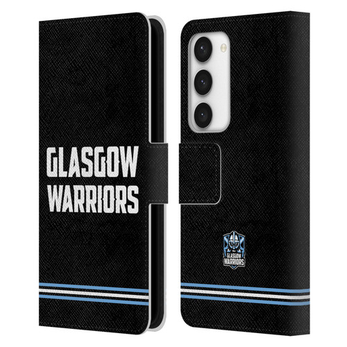 Glasgow Warriors Logo Text Type Black Leather Book Wallet Case Cover For Samsung Galaxy S23 5G