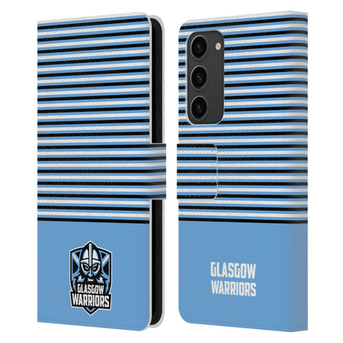Glasgow Warriors Logo Stripes Blue 2 Leather Book Wallet Case Cover For Samsung Galaxy S23+ 5G