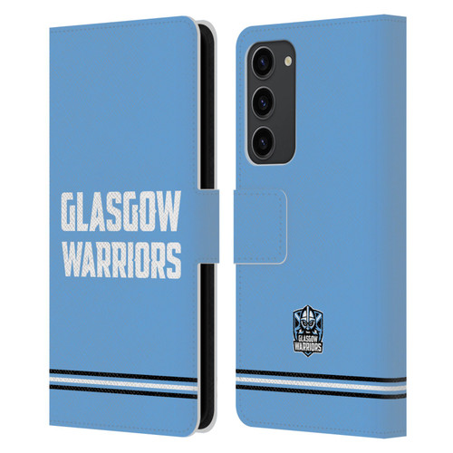 Glasgow Warriors Logo Text Type Blue Leather Book Wallet Case Cover For Samsung Galaxy S23+ 5G
