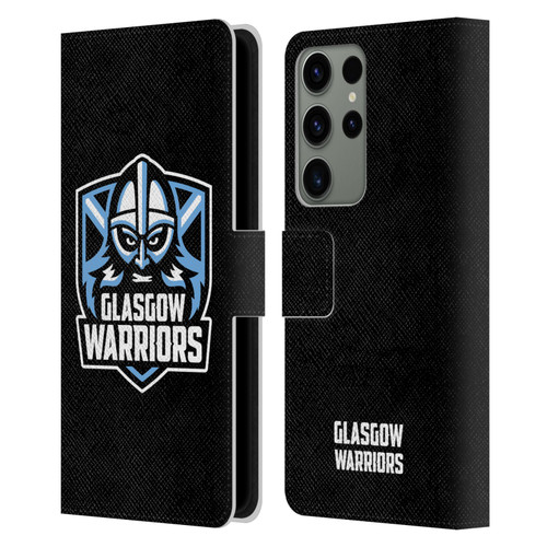 Glasgow Warriors Logo Plain Black Leather Book Wallet Case Cover For Samsung Galaxy S23 Ultra 5G