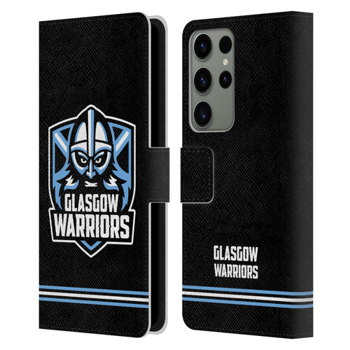 Glasgow Warriors Logo Stripes Black Leather Book Wallet Case Cover For Samsung Galaxy S23 Ultra 5G