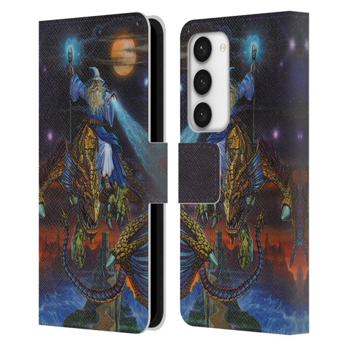 Ed Beard Jr Dragon Friendship Twilight Tempest Leather Book Wallet Case Cover For Samsung Galaxy S23 5G