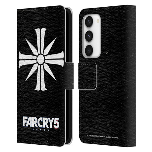 Far Cry 5 Key Art And Logo Distressed Look Cult Emblem Leather Book Wallet Case Cover For Samsung Galaxy S23 5G