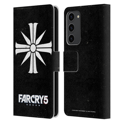 Far Cry 5 Key Art And Logo Distressed Look Cult Emblem Leather Book Wallet Case Cover For Samsung Galaxy S23+ 5G