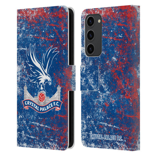 Crystal Palace FC Crest Distressed Leather Book Wallet Case Cover For Samsung Galaxy S23+ 5G