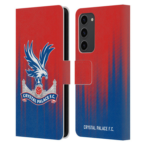 Crystal Palace FC Crest Halftone Leather Book Wallet Case Cover For Samsung Galaxy S23+ 5G