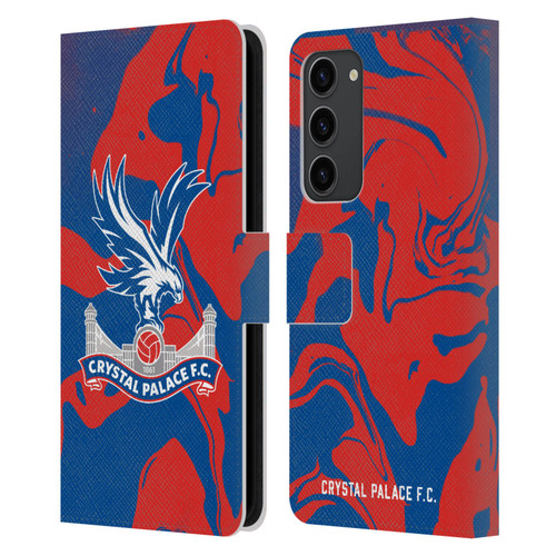 Crystal Palace FC Crest Red And Blue Marble Leather Book Wallet Case Cover For Samsung Galaxy S23+ 5G
