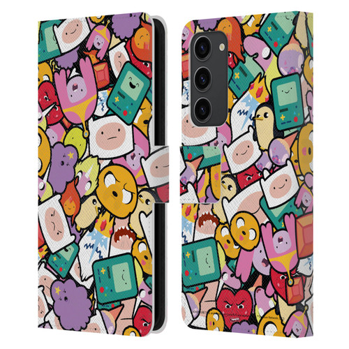 Adventure Time Graphics Pattern Leather Book Wallet Case Cover For Samsung Galaxy S23+ 5G