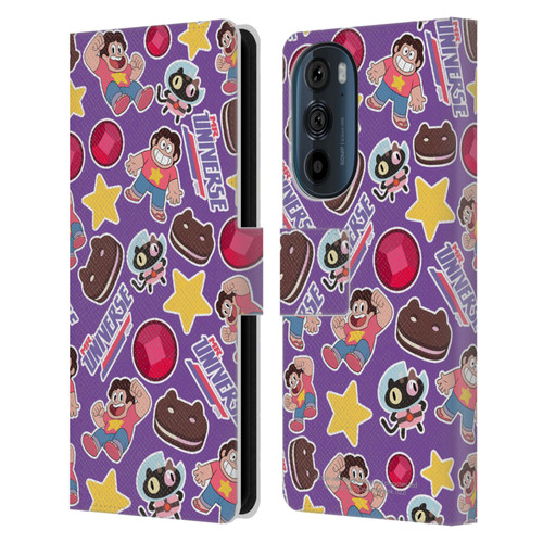 Steven Universe Graphics Icons Leather Book Wallet Case Cover For Motorola Edge 30