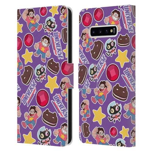 Steven Universe Graphics Icons Leather Book Wallet Case Cover For Samsung Galaxy S10+ / S10 Plus
